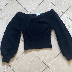 New M size, black, baby alpaca and wool sweater